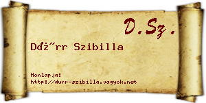 Dürr Szibilla névjegykártya